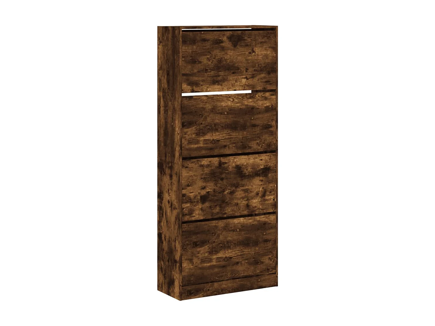 Armoire à chaussures 4 tiroirs rabattables chêne fumé