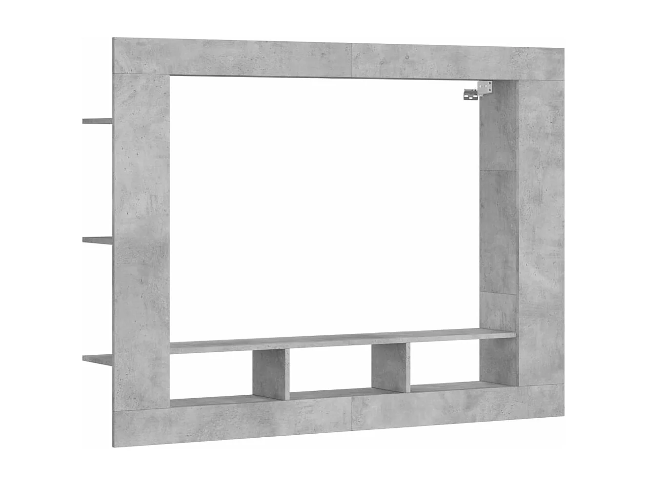 Móvel TV cinza concreto 152x22x113 cm madeira projetada