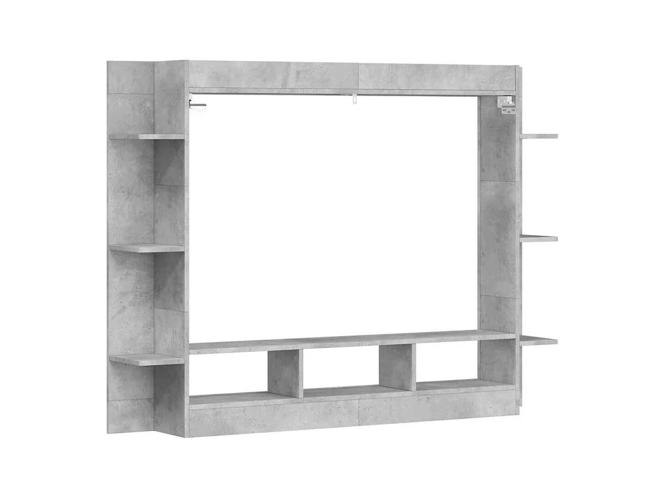 Meuble TV gris béton 152x22x113 cm bois d'ingénierie