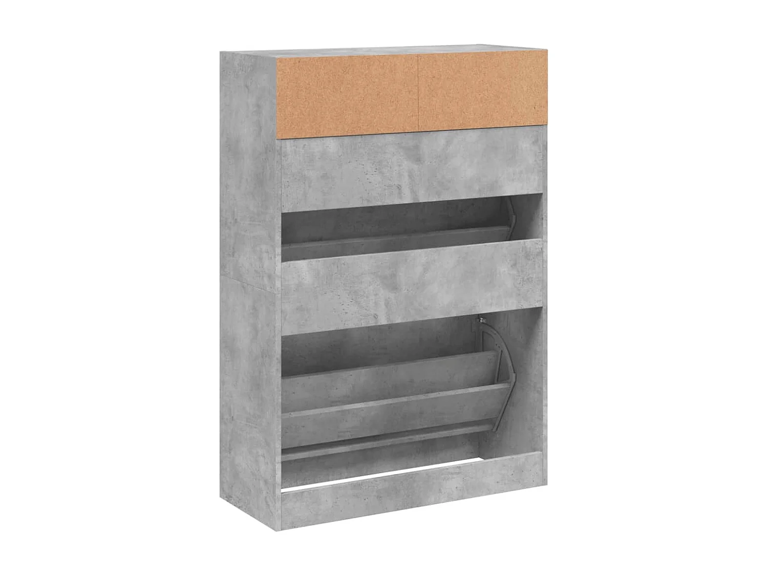 Sapateira dobrável cinza concreto com 2 gavetas