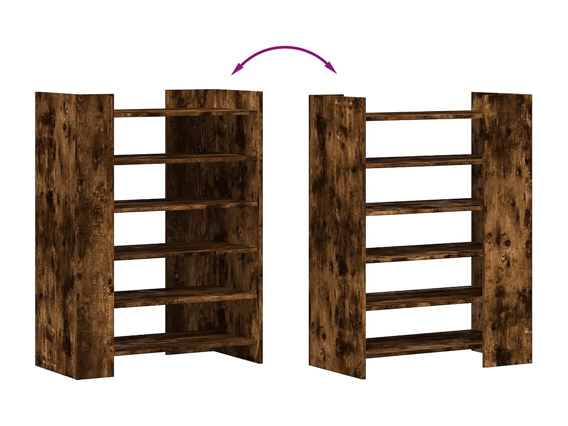 Armoire à chaussures chêne fumé 74,5x37,5x100 cm