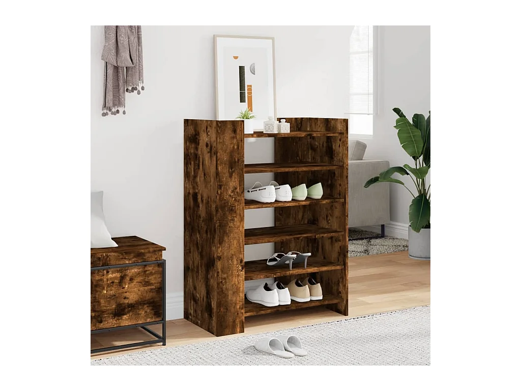 Armoire à chaussures chêne fumé 74,5x37,5x100 cm
