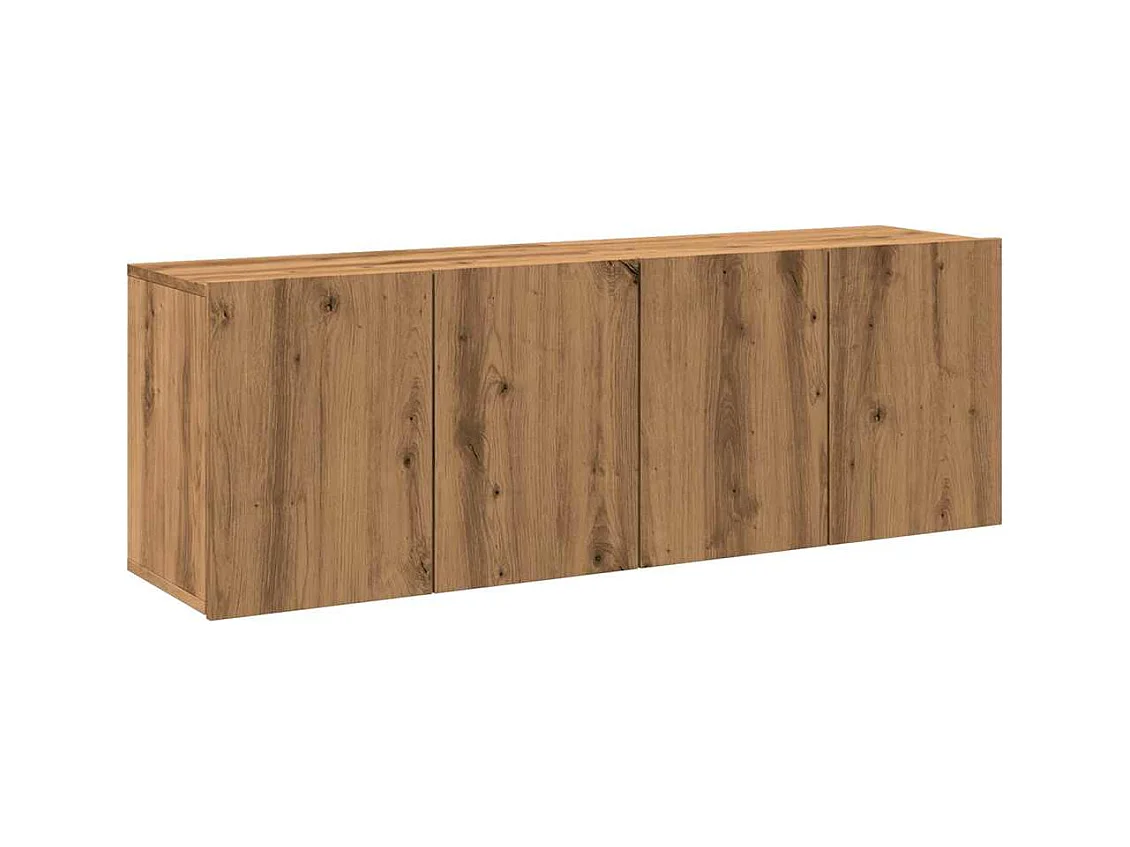 TV-meubels voor wandmontage 2 stuks handgemaakt eiken 60x30x41 cm