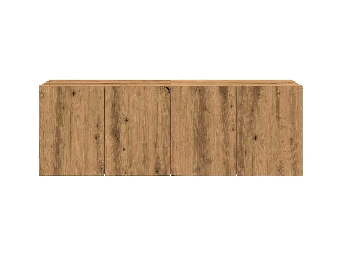TV-meubels voor wandmontage 2 stuks handgemaakt eiken 60x30x41 cm