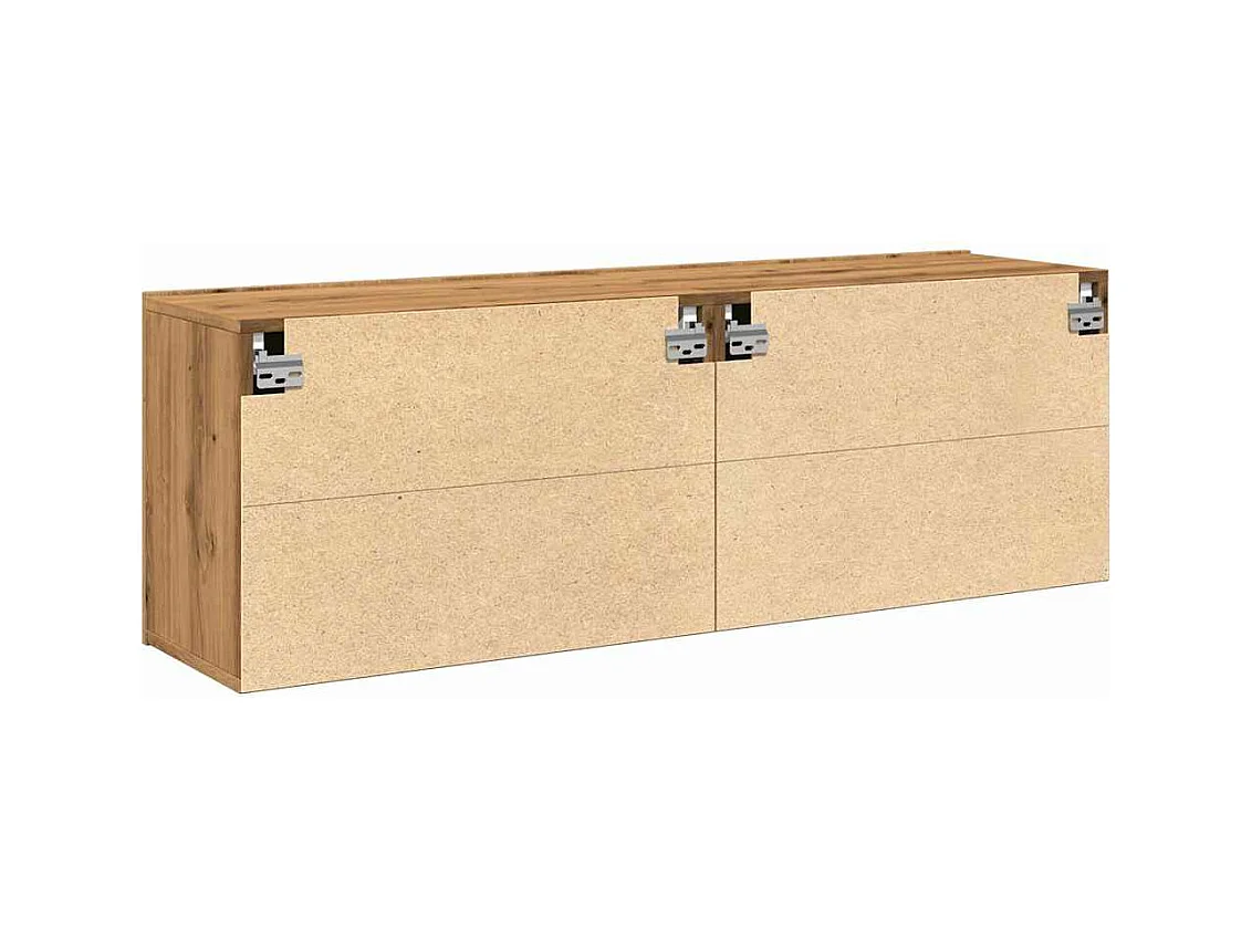TV-meubels voor wandmontage 2 stuks handgemaakt eiken 60x30x41 cm