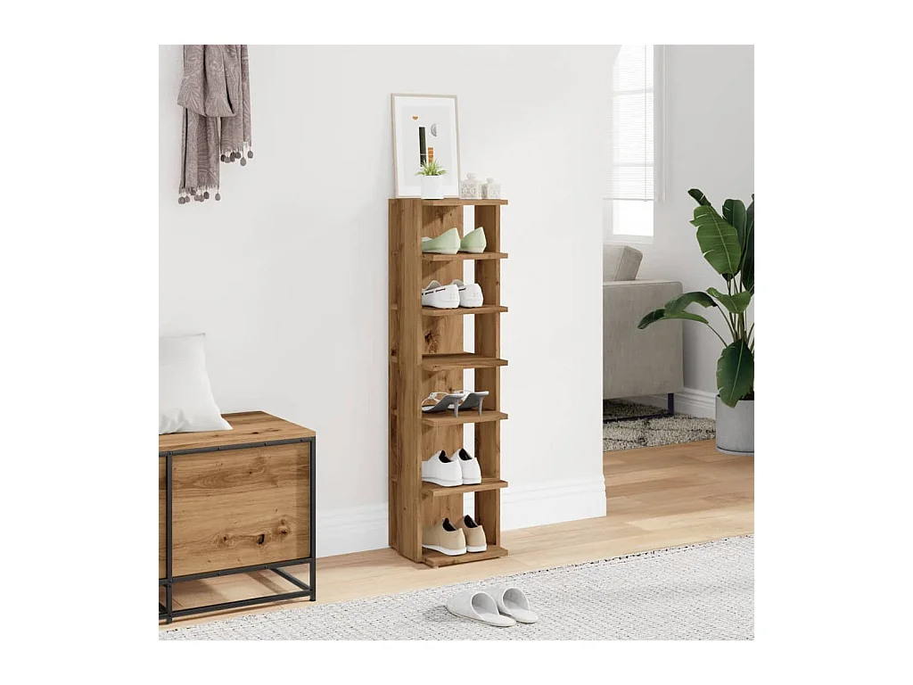 Armoire à chaussures chêne artisanal bois d'ingénierie