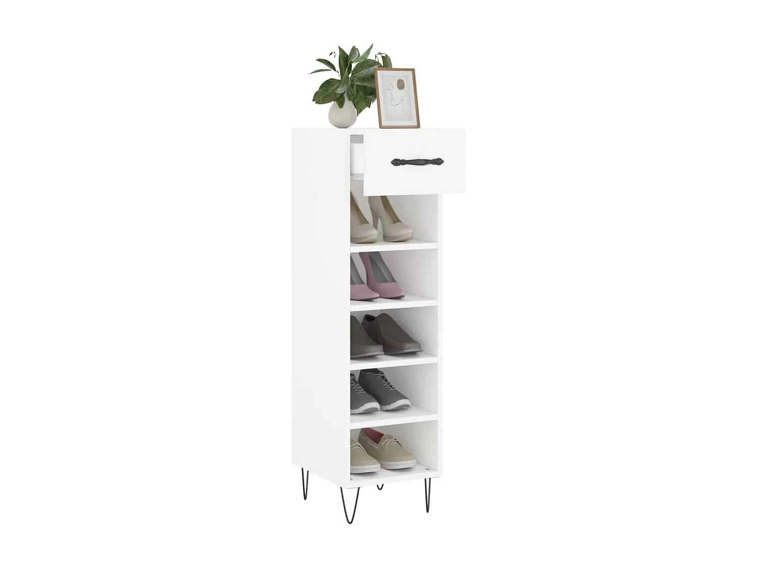 Armoire à chaussures blanc 30x35x105 cm bois d'ingénierie