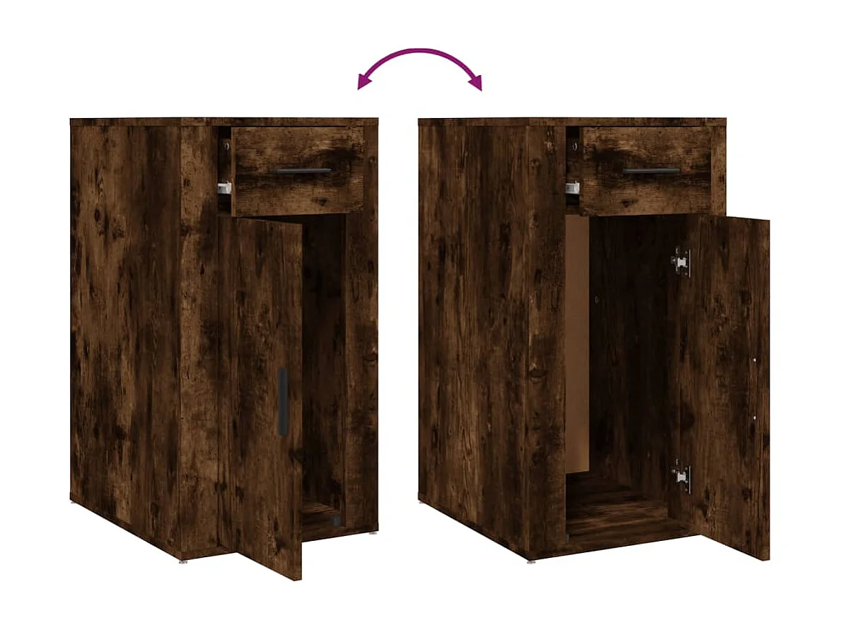 Büroschrank Räuchereiche 40x49x75 cm Holzwerkstoff