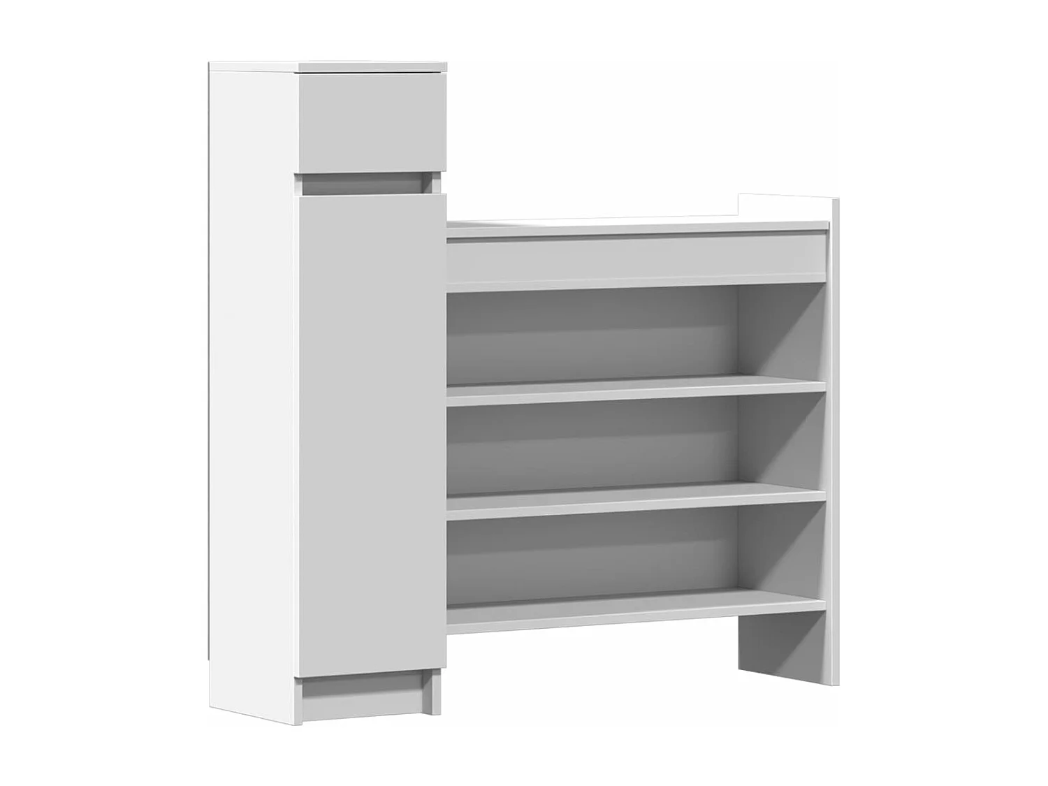 Armoire à chaussures blanc 100,5x28x100 cm bois d'ingénierie