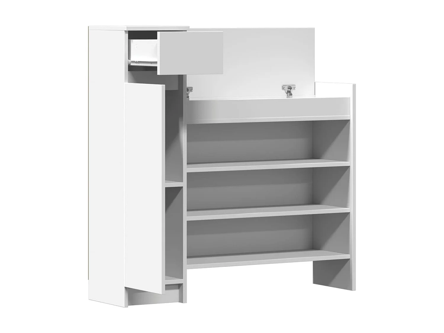 Armoire à chaussures blanc 100,5x28x100 cm bois d'ingénierie