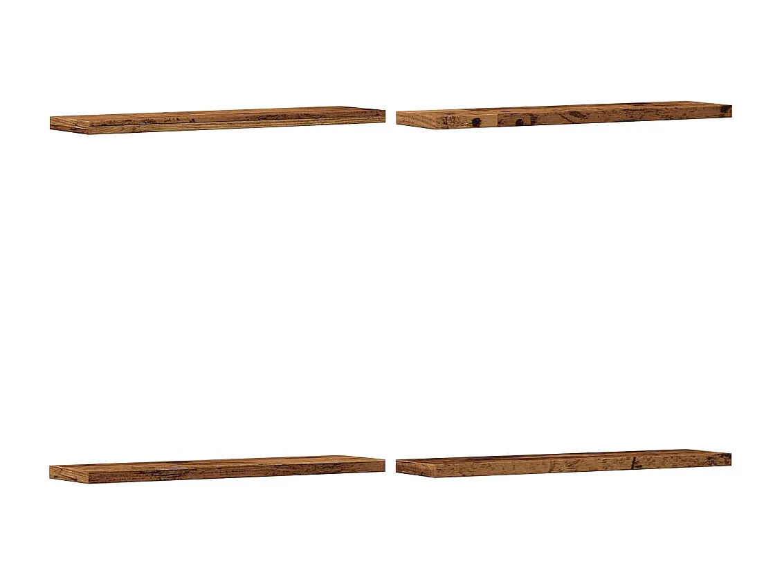 Étagères murales 4 pcs vieux bois 40x10x1,5cm bois d'ingénierie