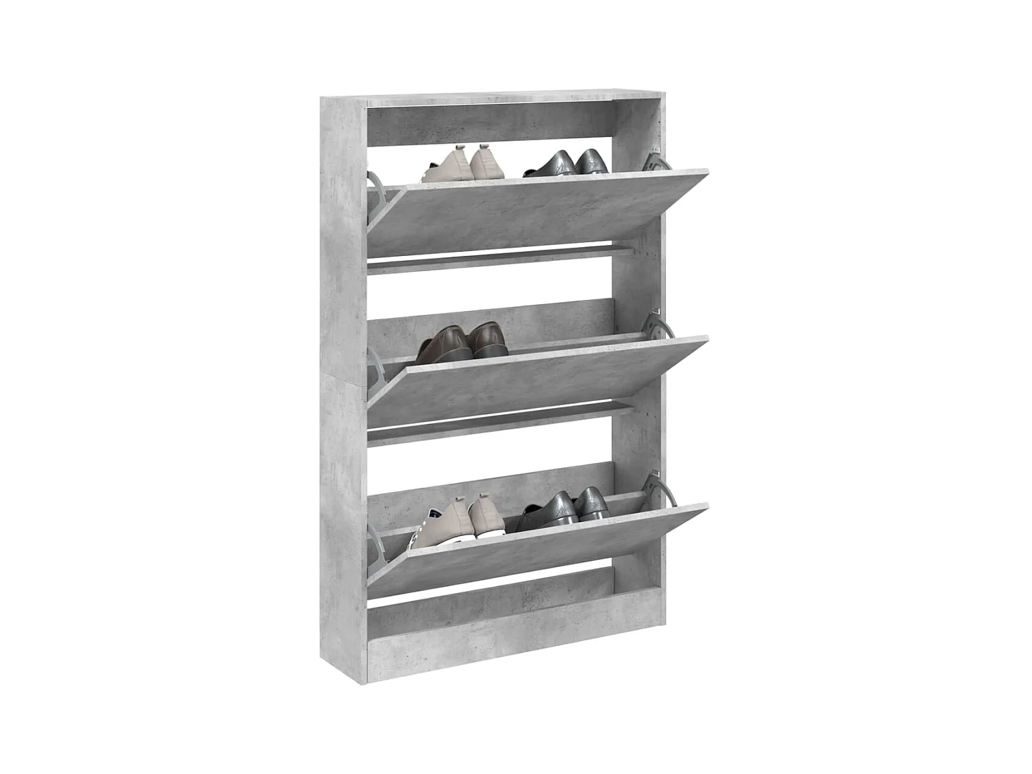 Schoenenkast betongrijs 80x21x125,5cm samengesteld hout