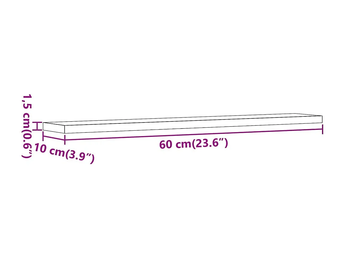 Panneau de bibliothèque 4 pcs chêne artisanal 60x10x1,5 cm