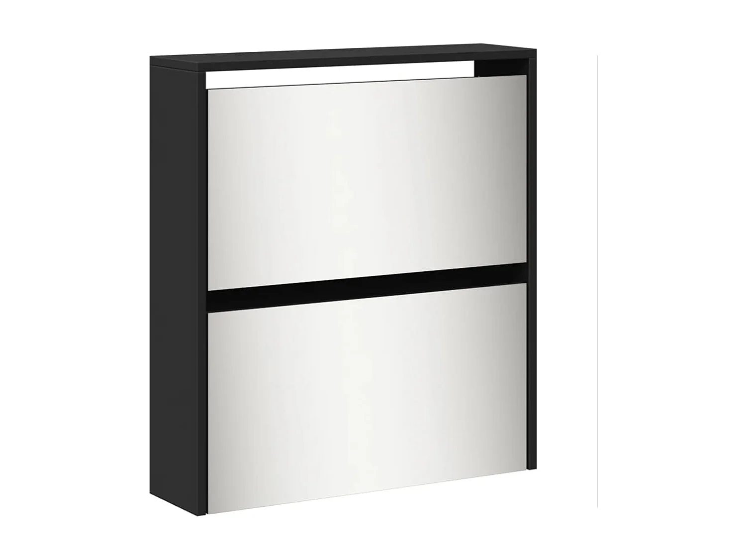 Schuhschrank mit Spiegel 5 Ebenen schwarz 63x17x169,5 cm