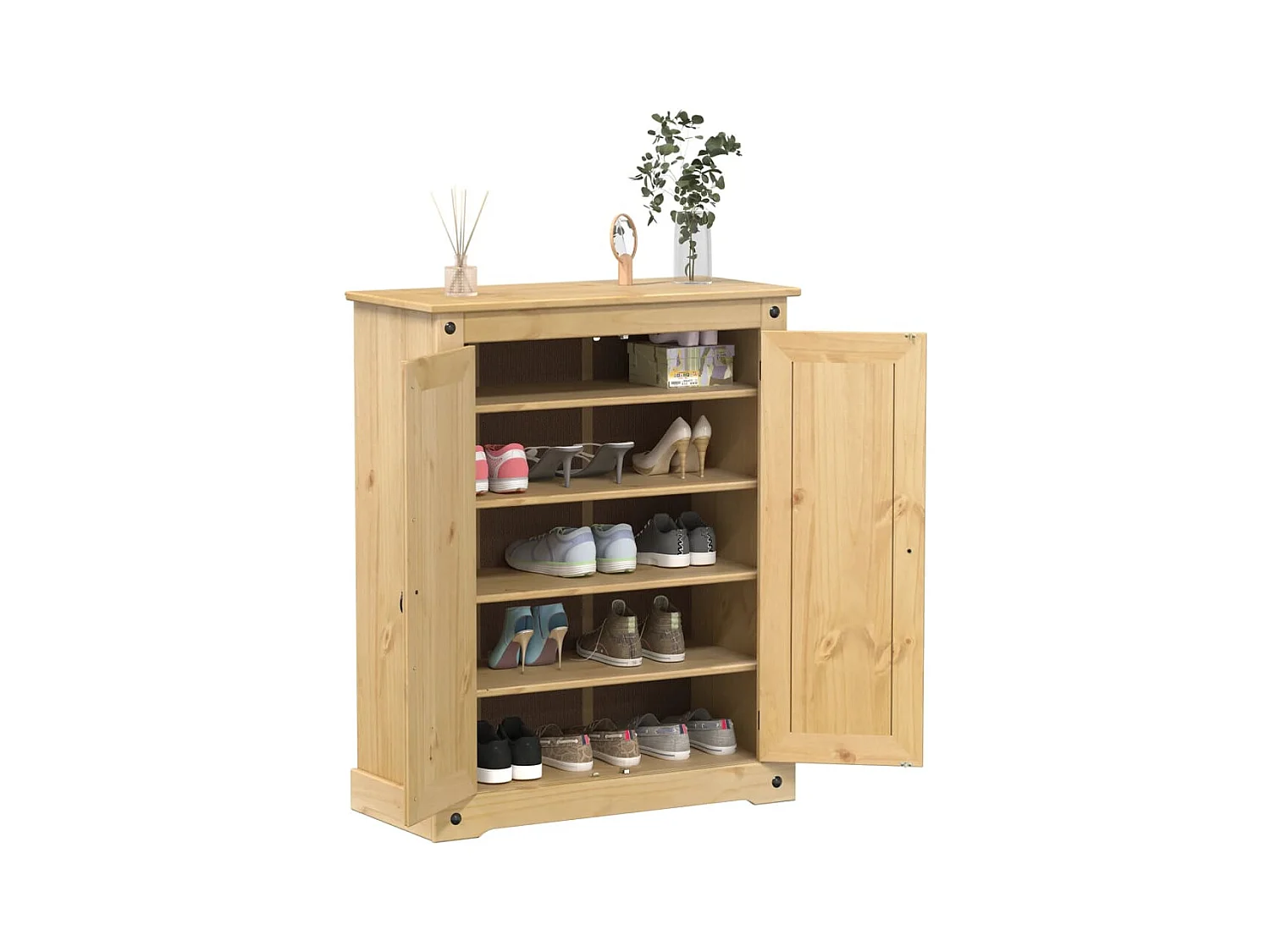 Armoire à chaussures Corona 86x38,5x108 cm bois de pin massif
