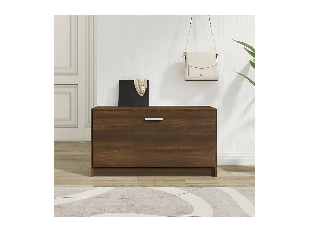 Panca per scarpe Rovere marrone 80x24x45 cm MDF