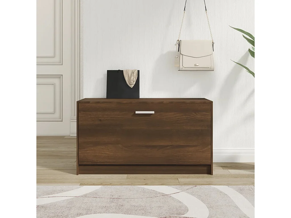 Banc à chaussures Chêne marron 80x24x45 cm Bois d'ingénierie