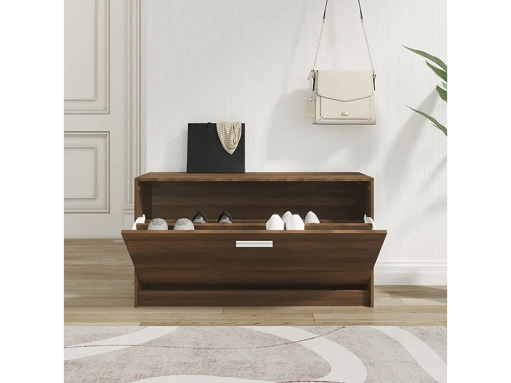 Banc à chaussures Chêne marron 80x24x45 cm Bois d'ingénierie