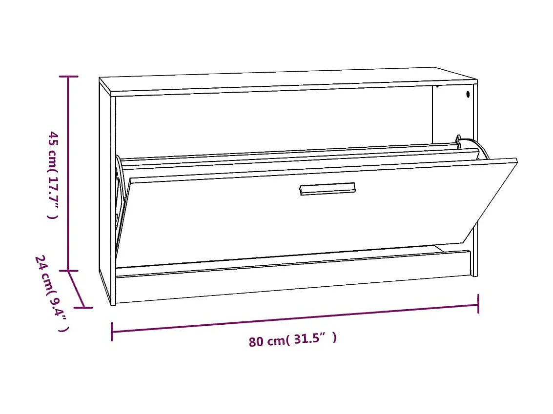Banc à chaussures Chêne marron 80x24x45 cm Bois d'ingénierie