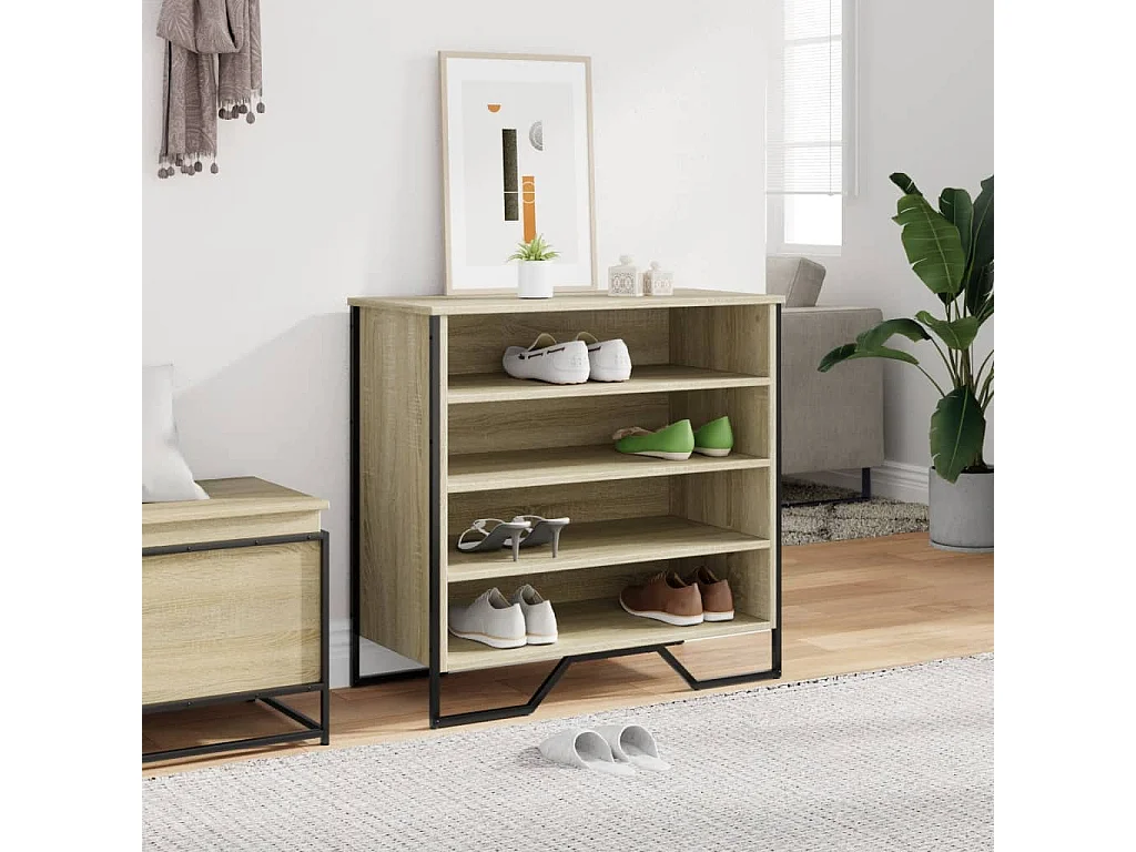 Armoire à chaussures chêne sonoma 80x38x78 cm bois d'ingénierie