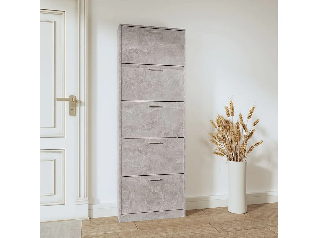 Scarpiera Grigio cemento 59x17x169 cm MDF