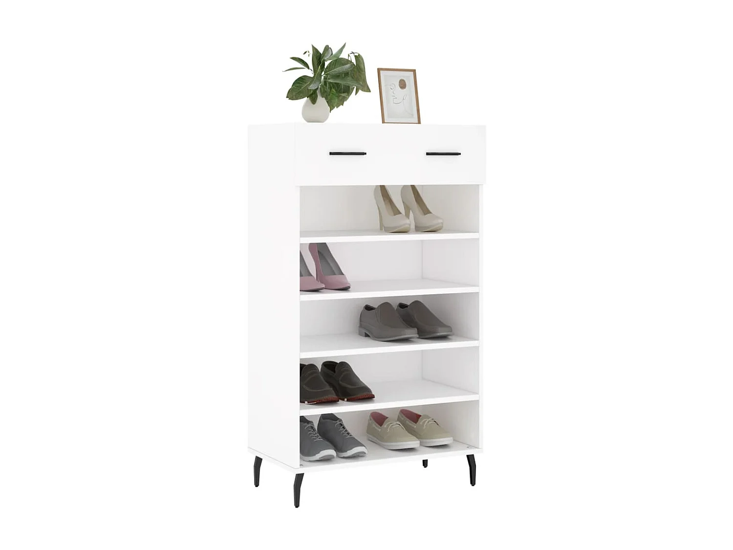 Armoire à chaussures blanc 60x35x105 cm bois d'ingénierie