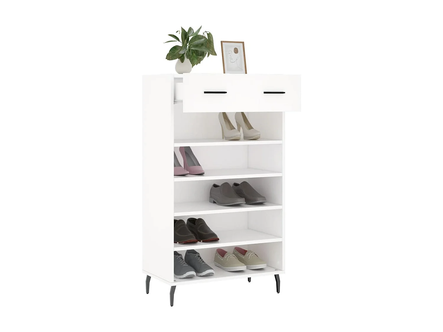 Armoire à chaussures blanc 60x35x105 cm bois d'ingénierie