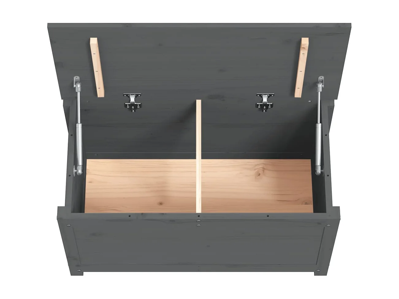 Boîte de rangement Gris 80x40x45,5 cm Bois massif de pin
