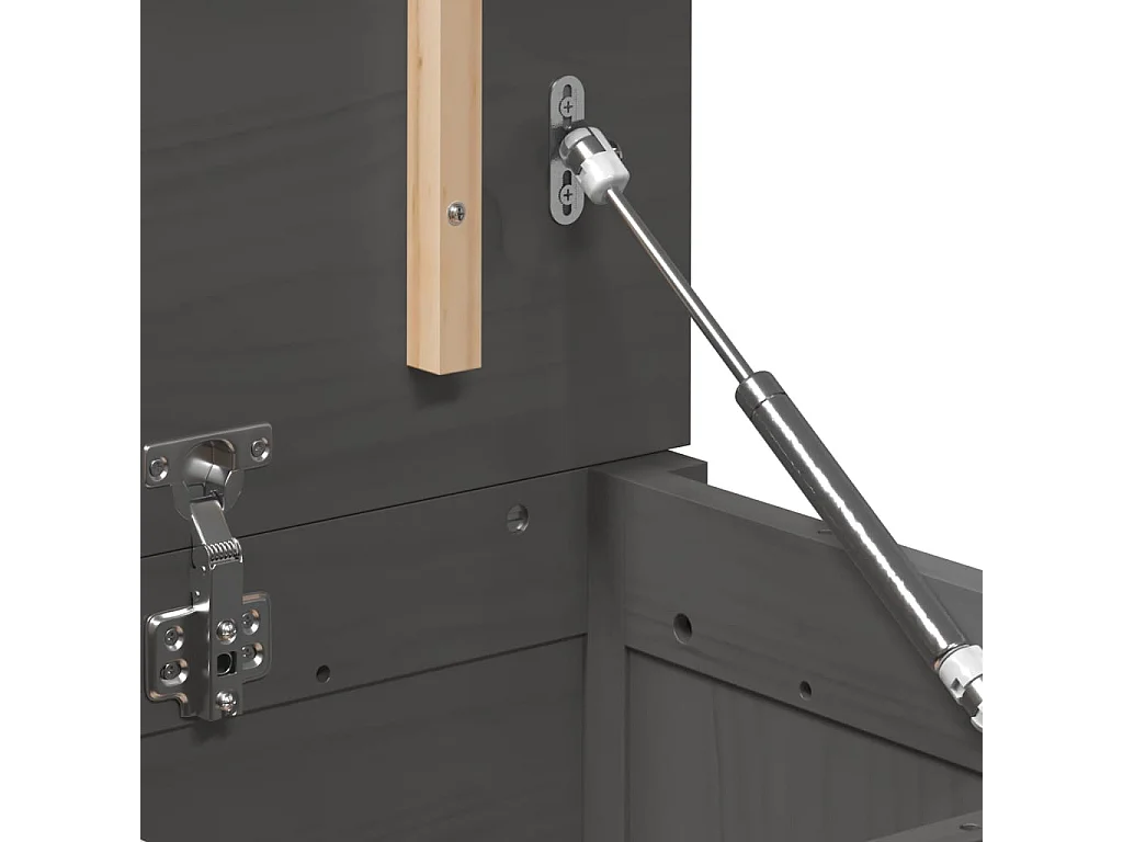 Boîte de rangement Gris 80x40x45,5 cm Bois massif de pin