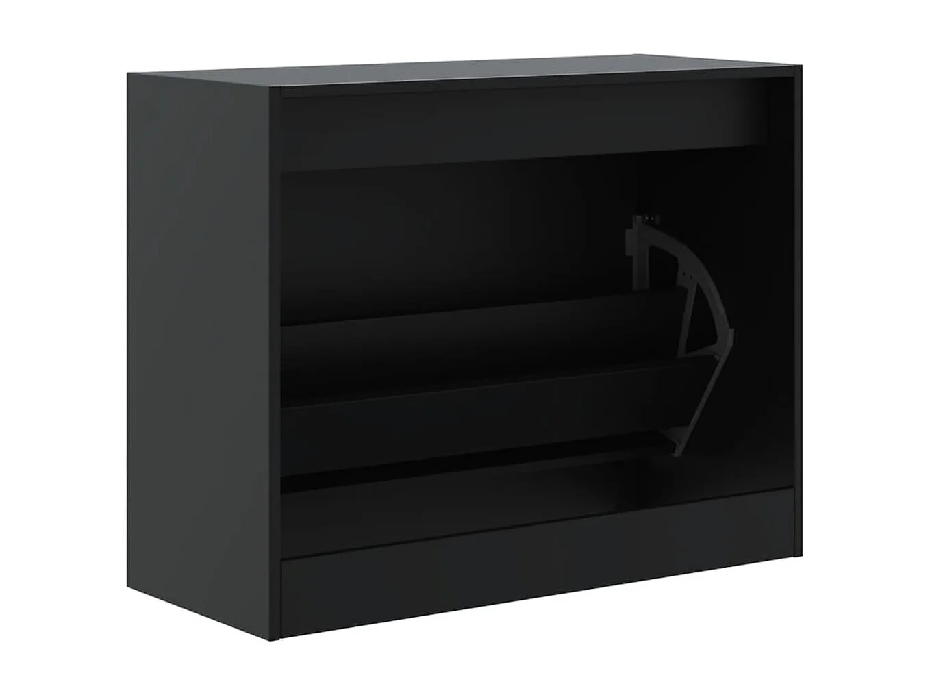 Armoire à chaussures noir 80x34x63 cm bois d'ingénierie