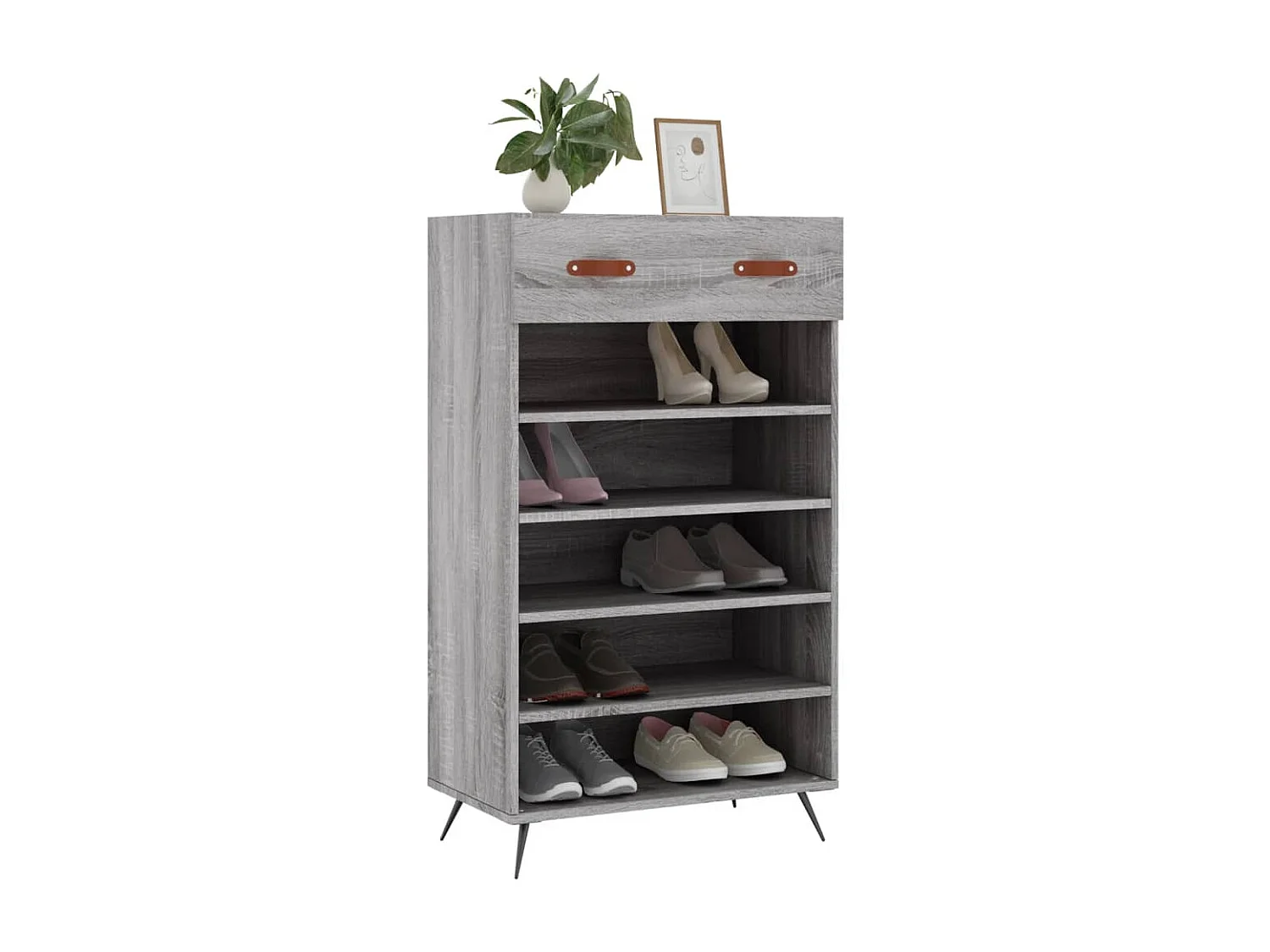 Armoire à chaussures sonoma gris 60x35x105 cm bois d'ingénierie