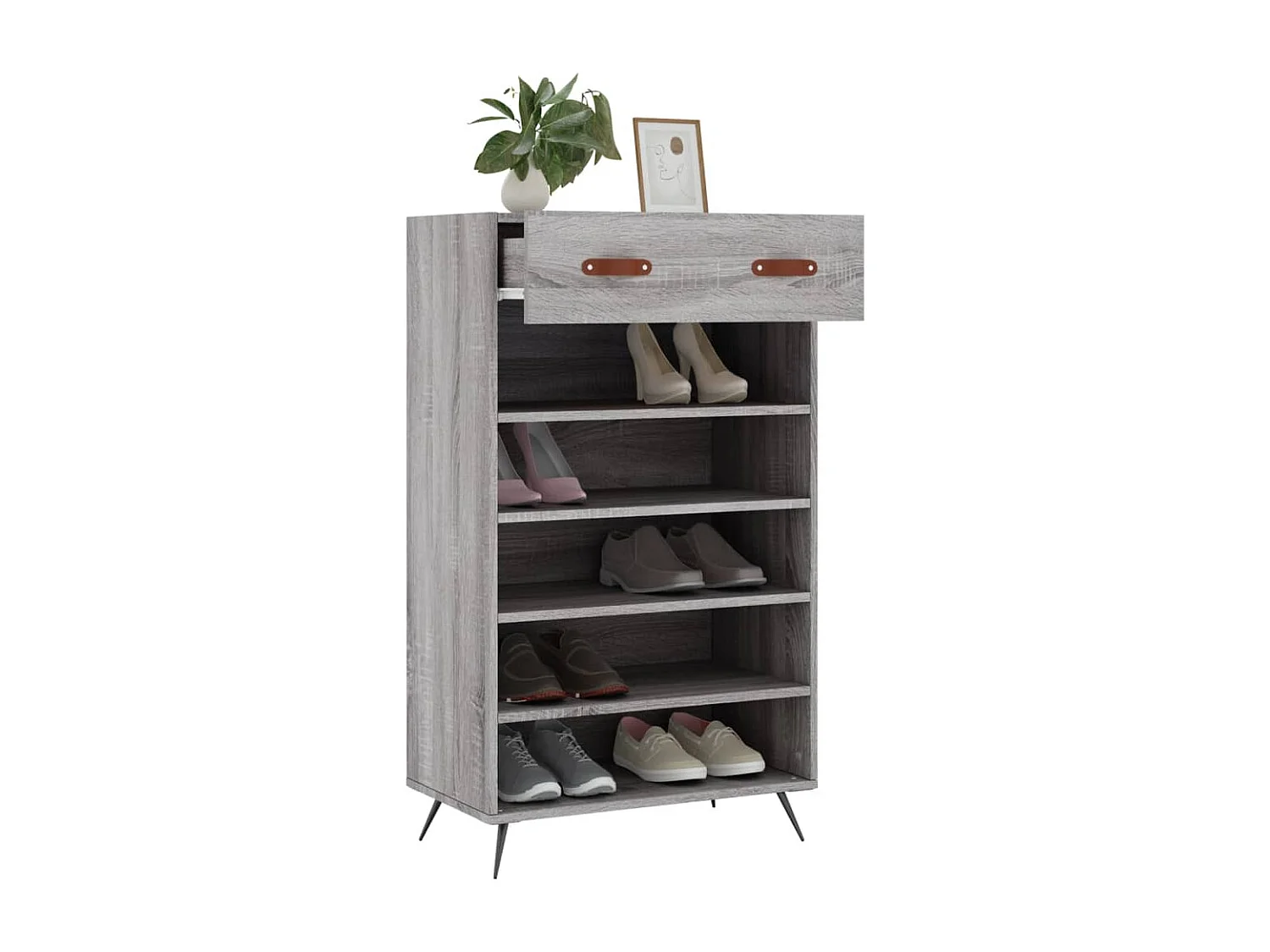 Armoire à chaussures sonoma gris 60x35x105 cm bois d'ingénierie