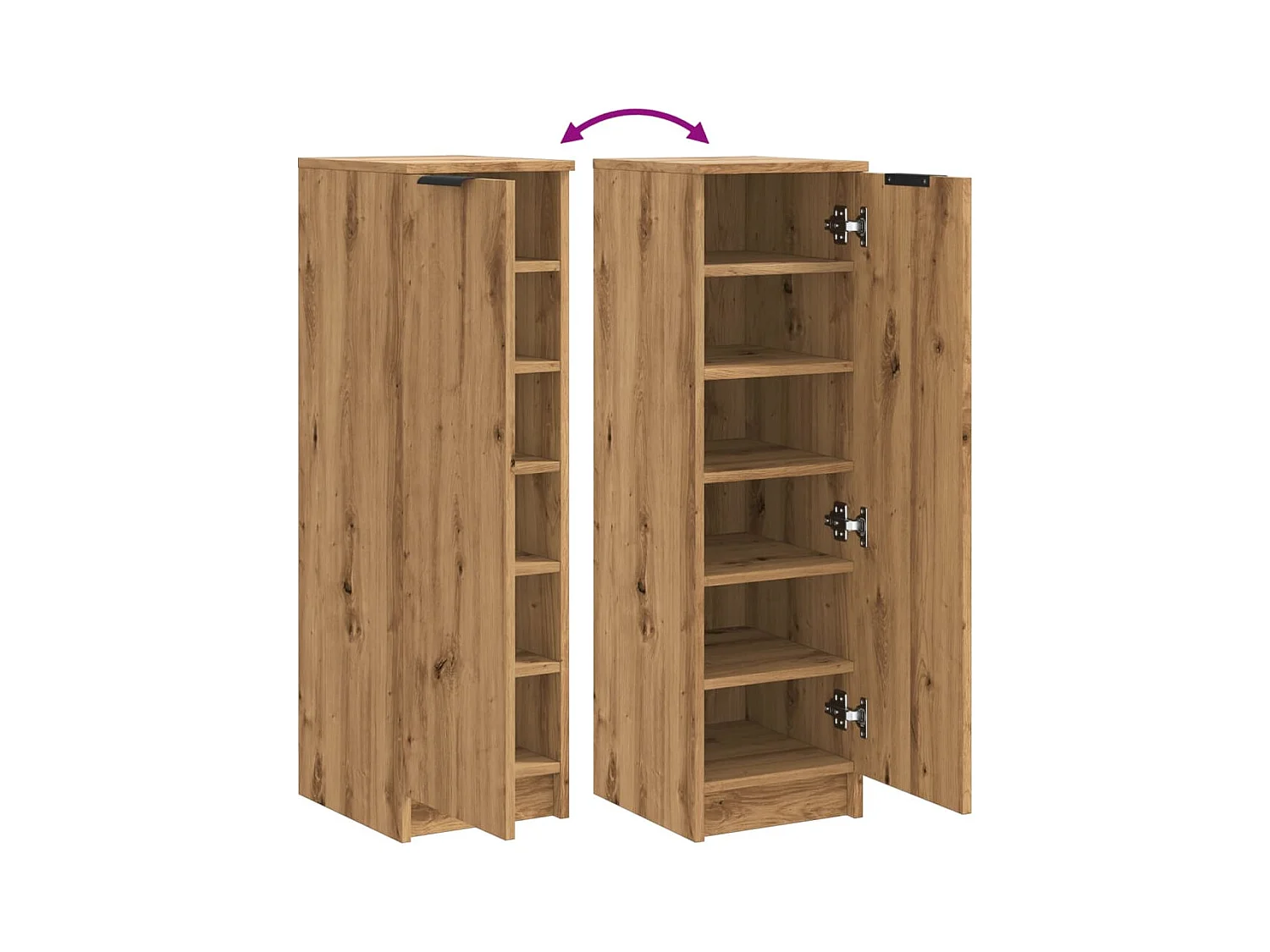 Armoire à chaussures chêne artisanal bois d'ingénierie