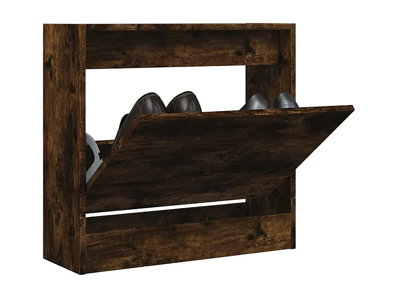 Armoire à chaussures chêne fumé 60x21x57 cm bois d'ingénierie