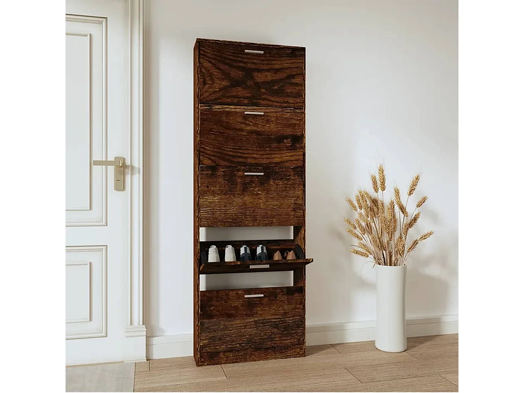 Scarpiera Rovere affumicato 59x17x169 cm MDF