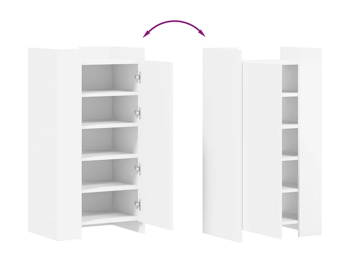 Armoire à chaussures blanc 52x37,5x100 cm bois d'ingénierie