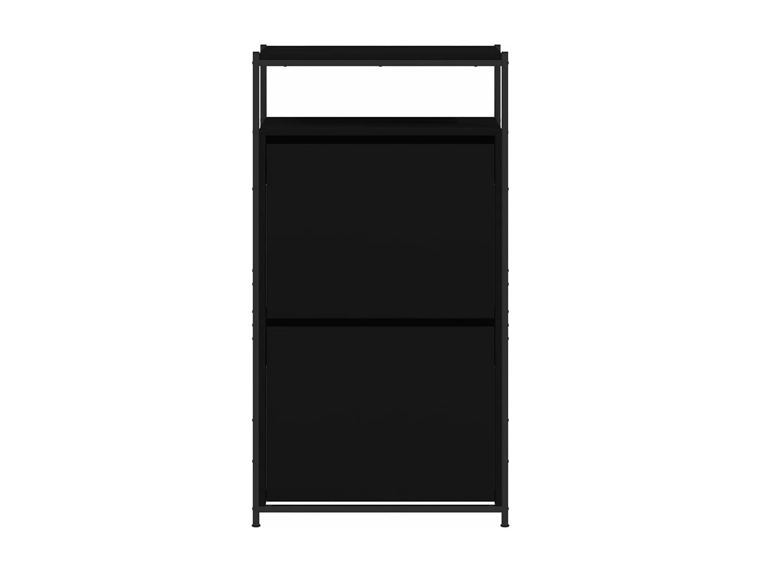 Zapatero negro 60x34x112 cm de madera contrachapada