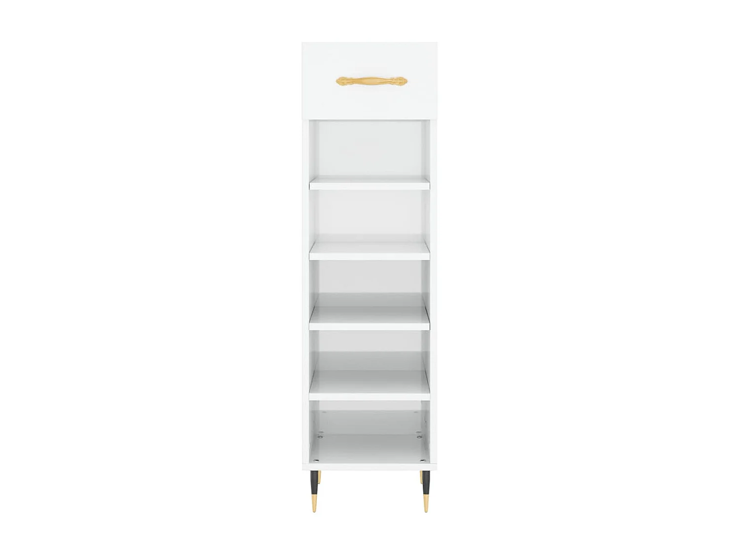 Armoire à chaussure Blanc brillant 30x35x105 cm Bois ingénierie