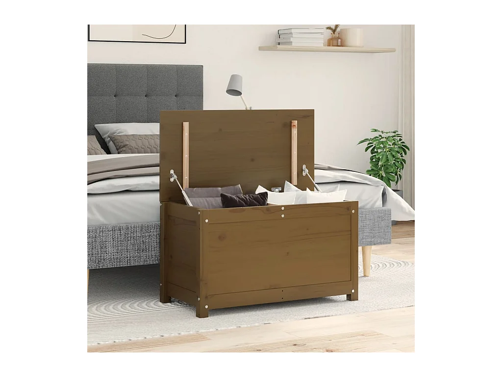 Opbergdoos Honingbruin 80x40x45,5 cm Massief grenenhout