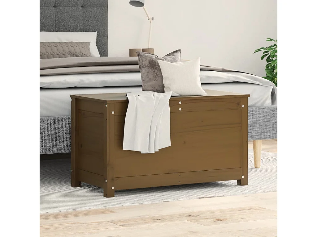 Boîte de rangement Marron miel 80x40x45,5 cm Bois massif de pin