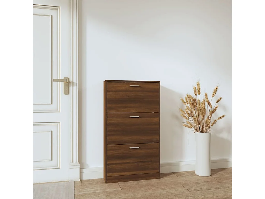 Zapatero Roble marrón 59x17x108cm Madera contrachapada