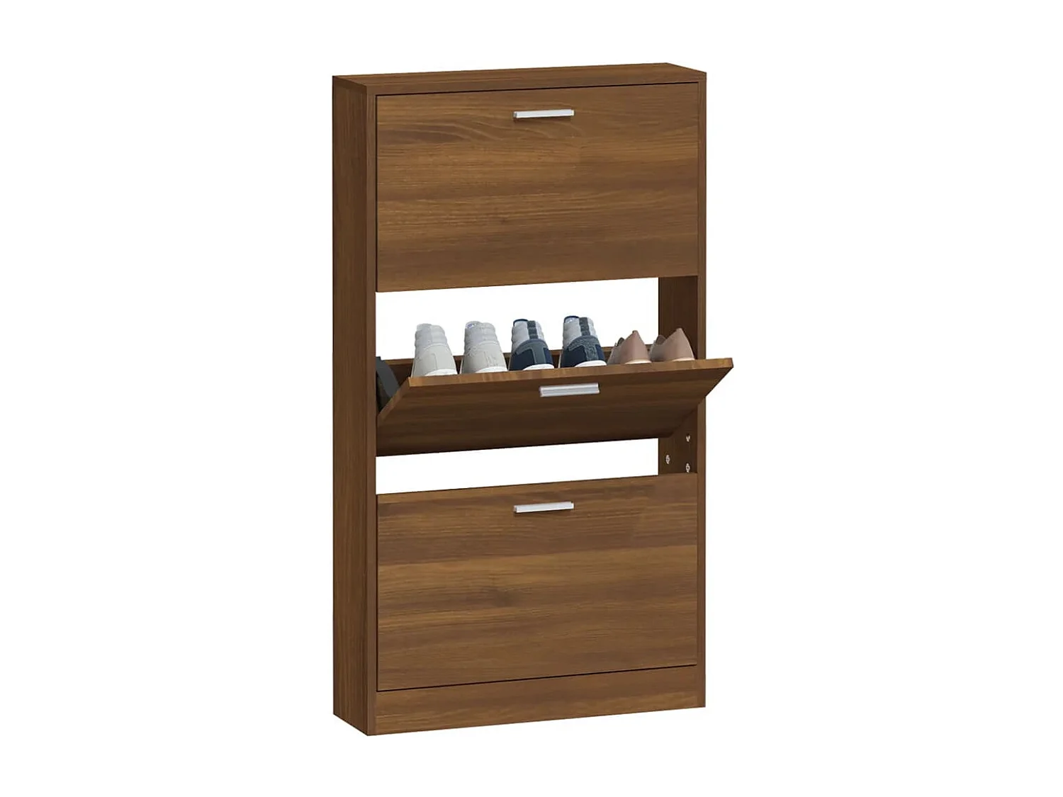 Zapatero Roble marrón 59x17x108cm Madera contrachapada