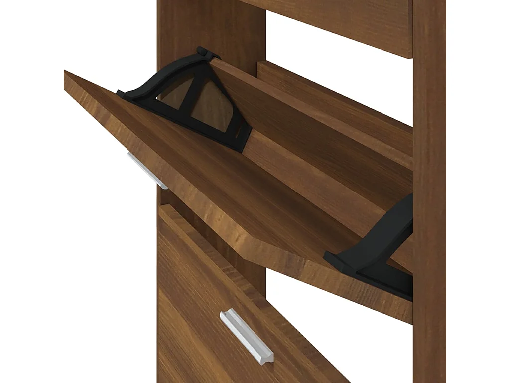 Zapatero Roble marrón 59x17x108cm Madera contrachapada