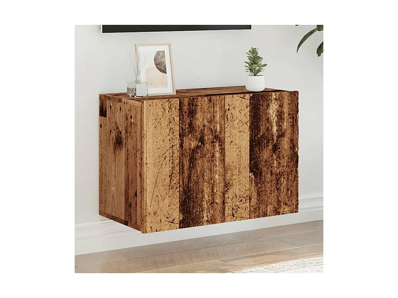 Meuble TV mural vieux bois 60x30x41 cm