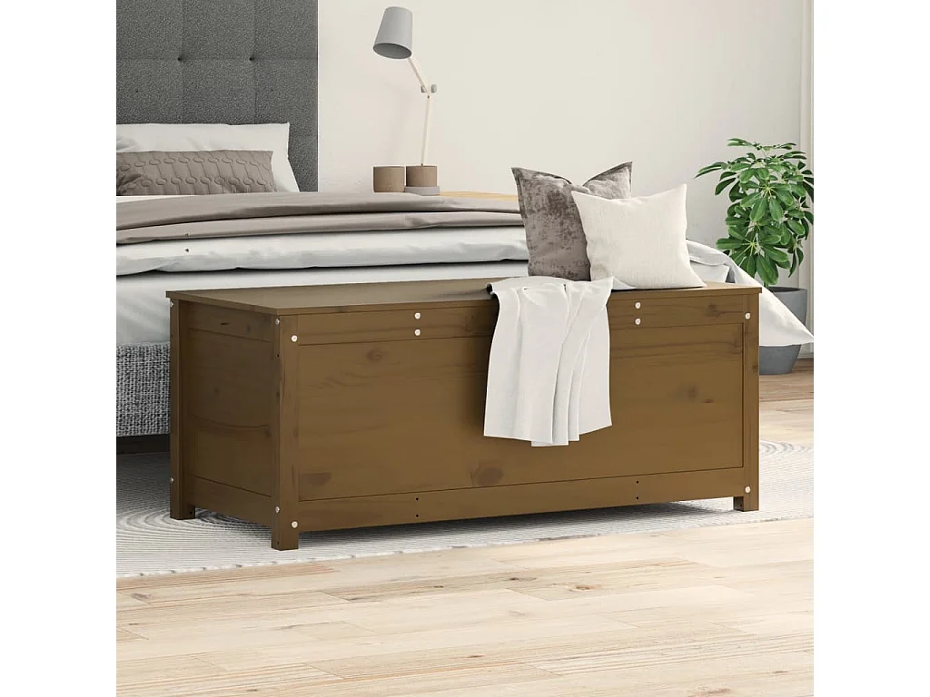 Boîte de rangement Marron miel 110x50x45,5cm Bois massif de pin