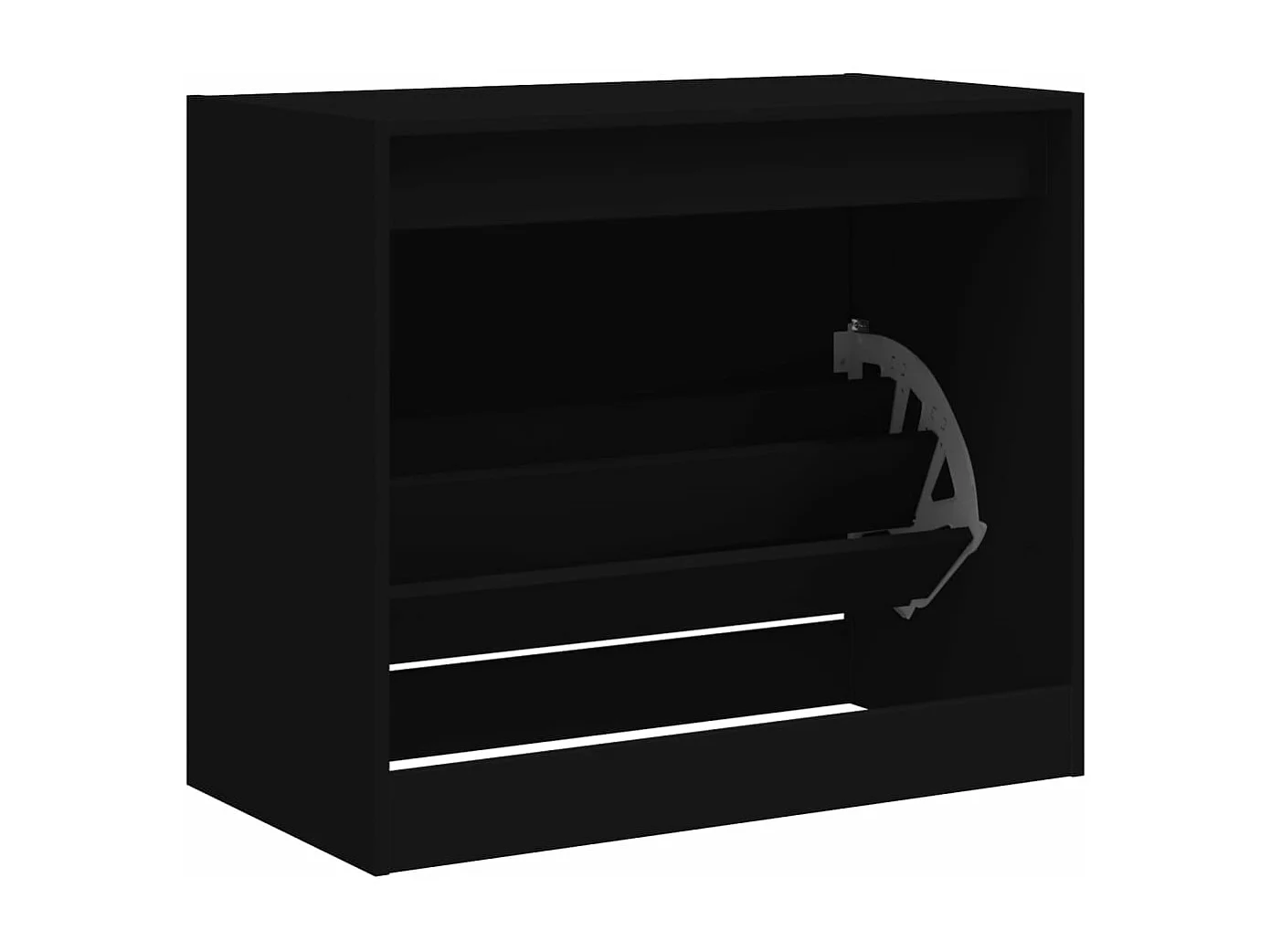 Armoire à chaussures noir 80x42x69 cm bois d'ingénierie