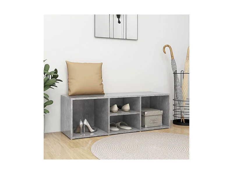 Panca per scarpe Grigio cemento 105x35x35 cm Truciolare