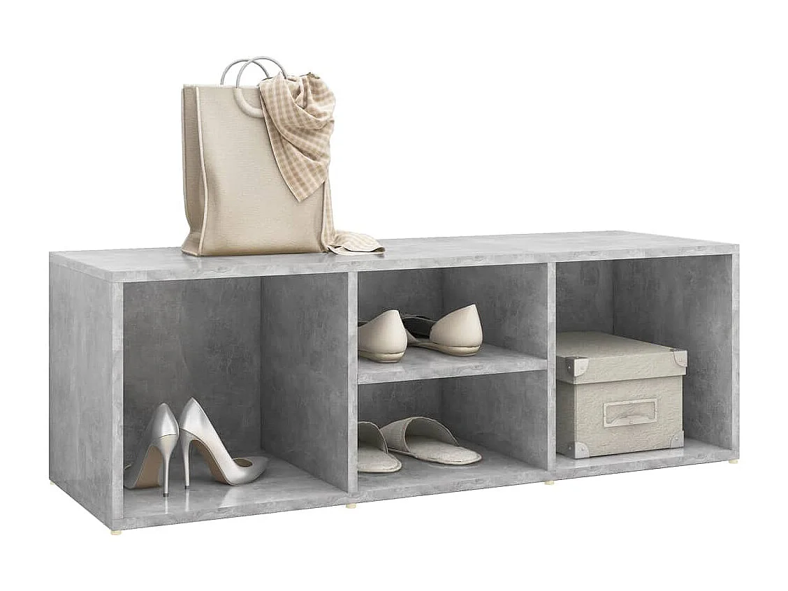 Banc à chaussures Gris béton 105x35x35 cm Aggloméré