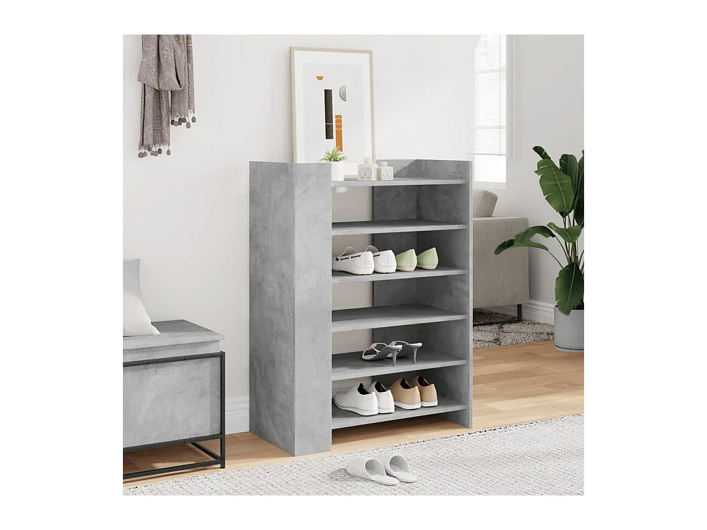 Armoire à chaussures gris béton 74,5x37,5x100 cm