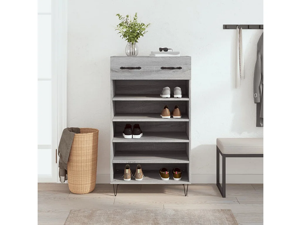 Armoire à chaussures sonoma gris 60x35x105 cm bois d'ingénierie